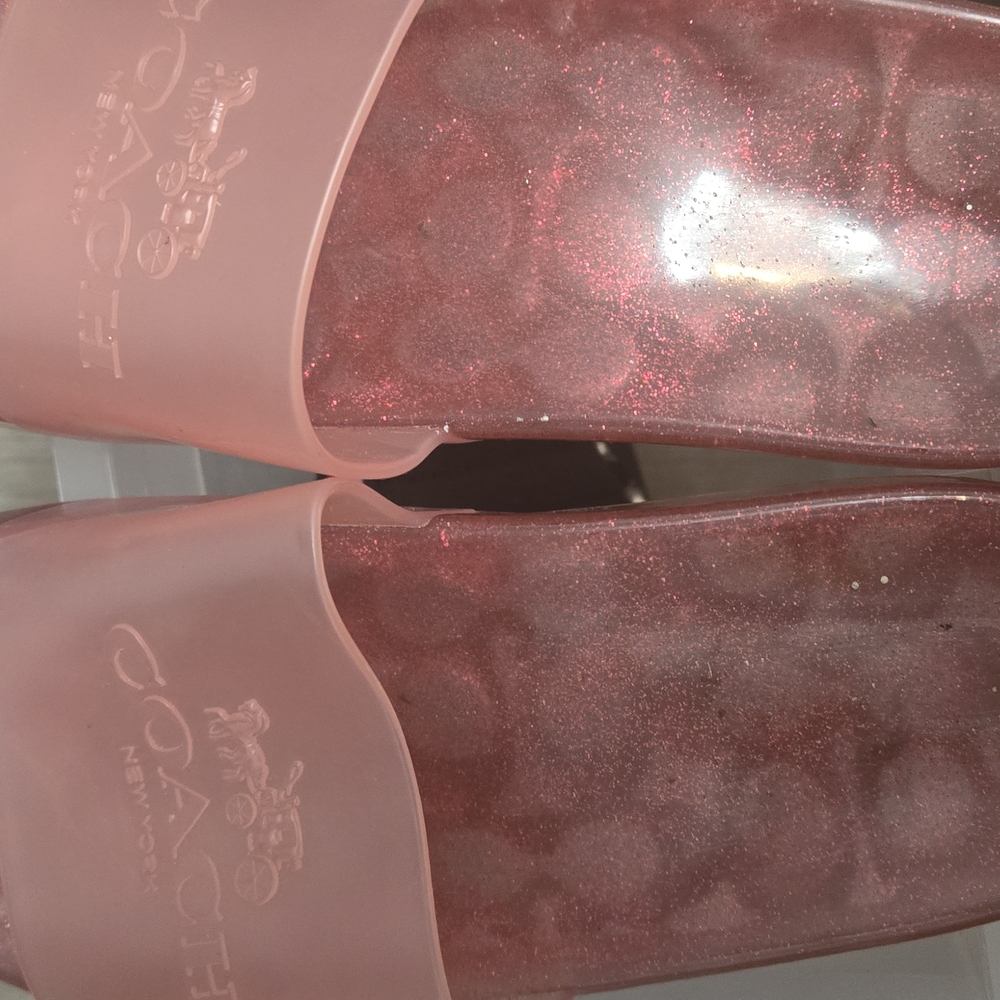 Coach Pink Sandals Glossy Finish